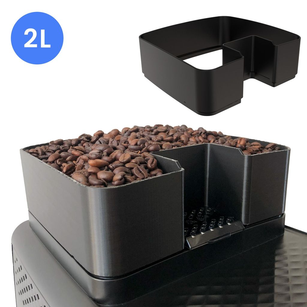 Kaffeebohnenbehälter-Erweiterung geeignet für Philips EP 1200 – 2200 – 5400 – Zubehör für Philips Kaffeevollautomaten – 2L