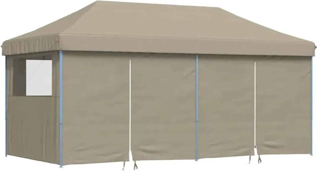 Grande tente de réception pop-up 5,8m pour mariages et fêtes Taupe