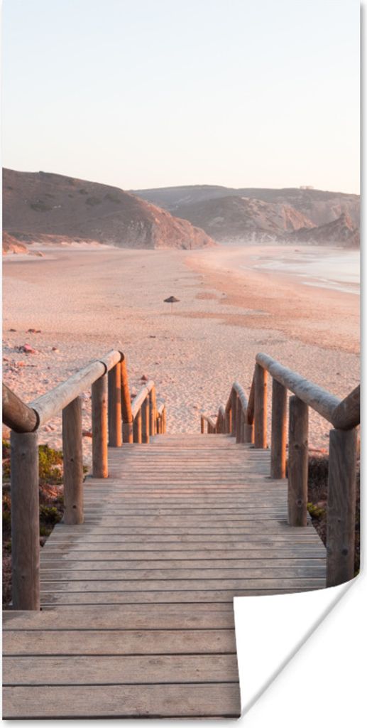MuchoWow Poster Treppe - Küste - Sand 60x120 cm - Wandschmuck