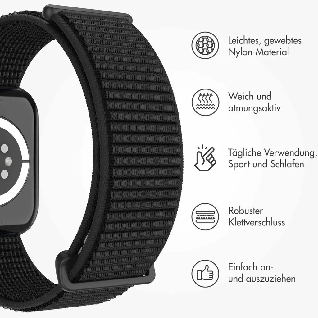 Watch SE - 40 mm, Watch SE 2023 - 40 mm, Watch SE 2022 - 40 mm, Watch 9 - 41 mm, Watch 8 - 41 mm, Watch 7 - 41 mm, Watch 6 - 40 mm, Watch 5 - 40 mm, Watch 4 - 40 mm, Watch 41 mm, Watch 40 mm, Watch 3 - 38 mm, Watch 38 mm, Watch 2 - 38 mm, Watch 1 - 38 mm, Watch 10 - 42 mm Cinturino: imoshion Nylonband 2.0 - 2