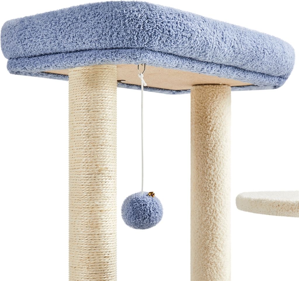 Yaheetech Kratzbaum Pfotenform 164 Cm – 5 Ebenen, Mit Höhlen, Plattform, Kratzstämmen & Spielball