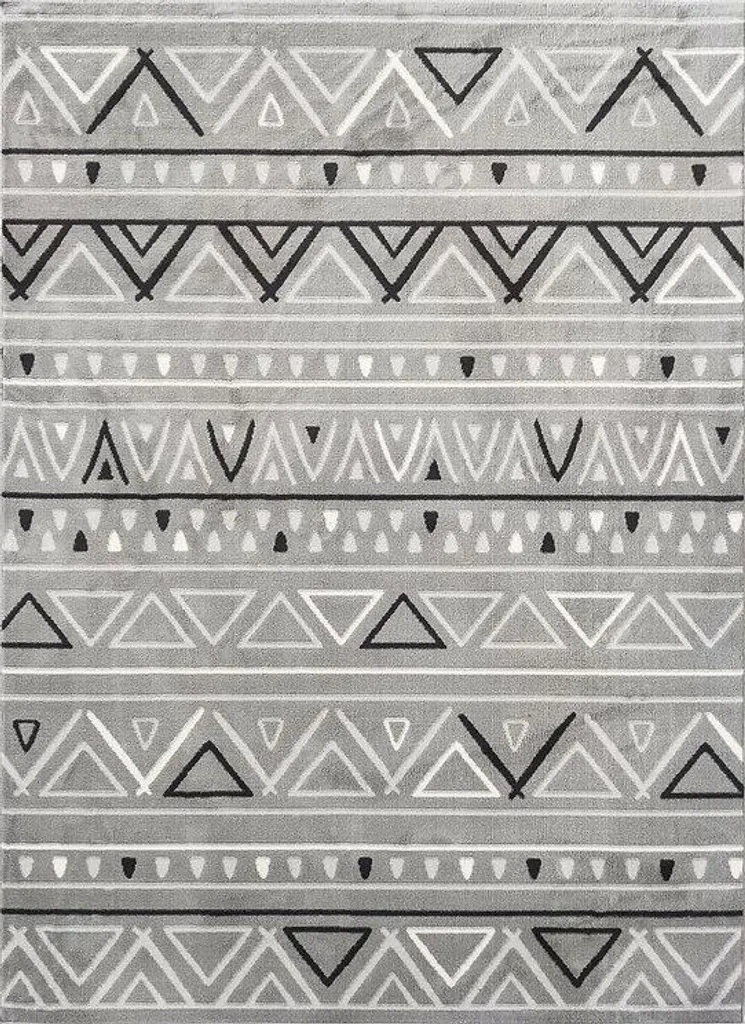 Tapis Gris Anti-Poussière Alfa New 7207 120x180 cm pour Sol Fragile