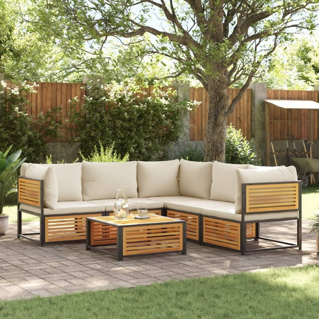Maison Exclusive - 6-tlg. Garten-Sofagarnitur mit Kissen Massivholz Akazie