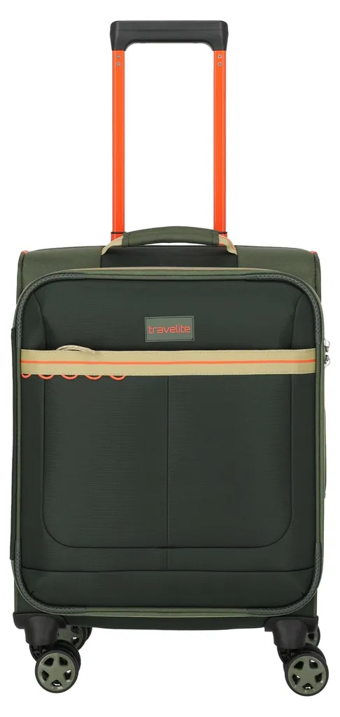 Trolley travelite Color Craze 4W robuste en vert foncé format 55 cm