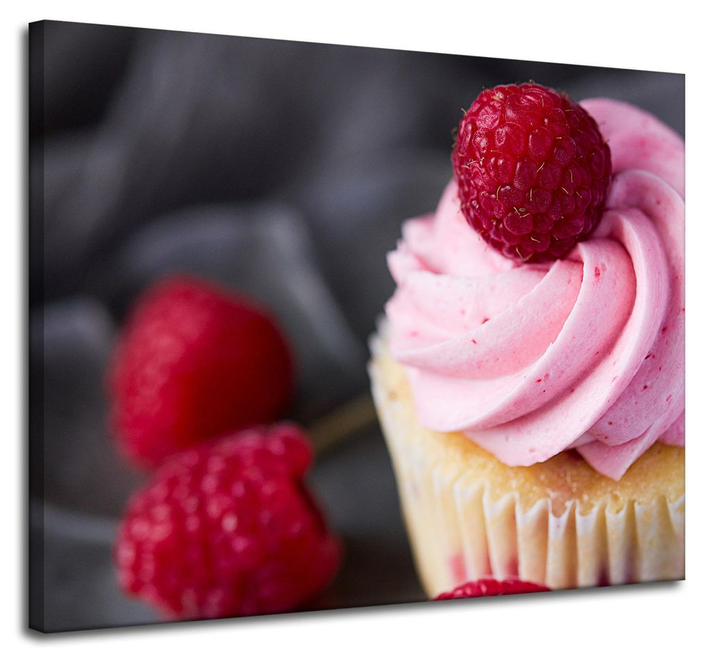 Leinwanddruck „Küche Himbeer-Cupcake“ 100x80