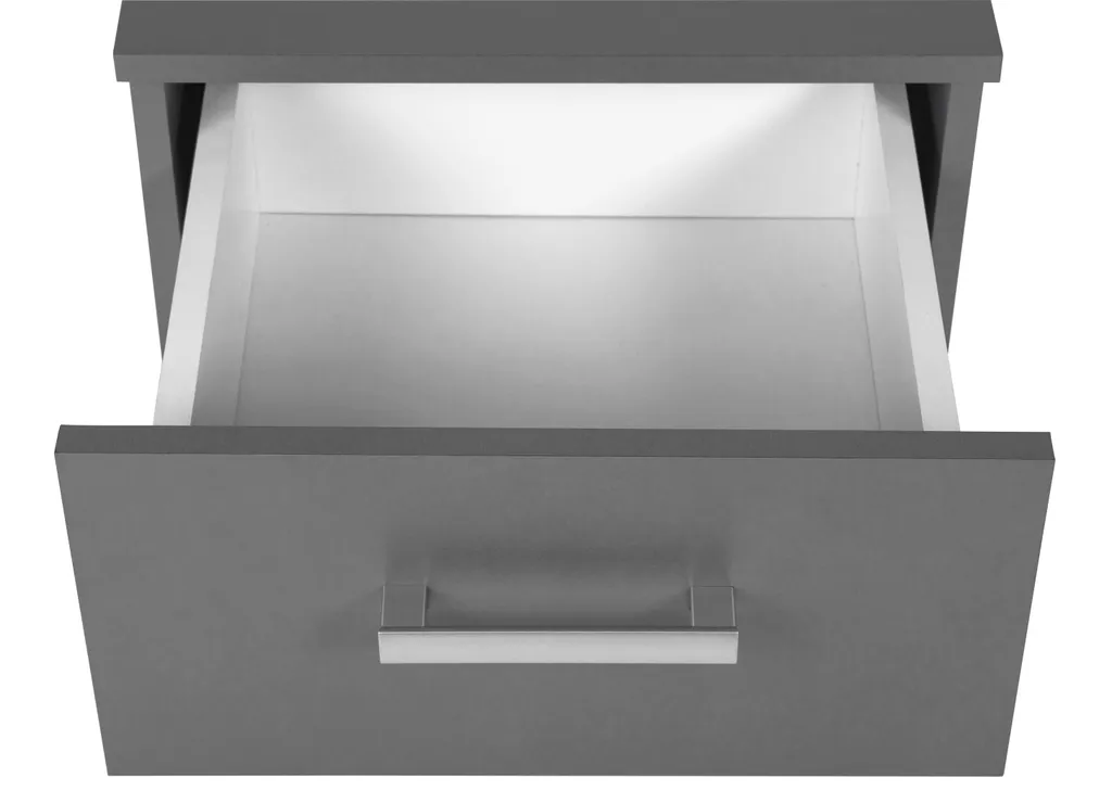 Elenzio Commode à 2 tiroirs gris graphite - Meuble de rangement compact - 5
