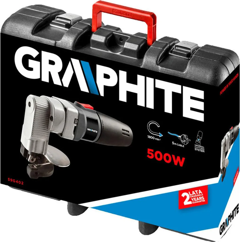 Cisaille à tôle électrique 500W GRAPHITE pour coupe droite précise - 4