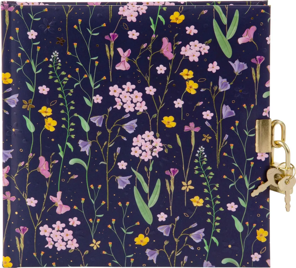 Goldbuch Diario Meadow Miracles Blu con serratura 16,5x16,5 cm 96 pagine bianche