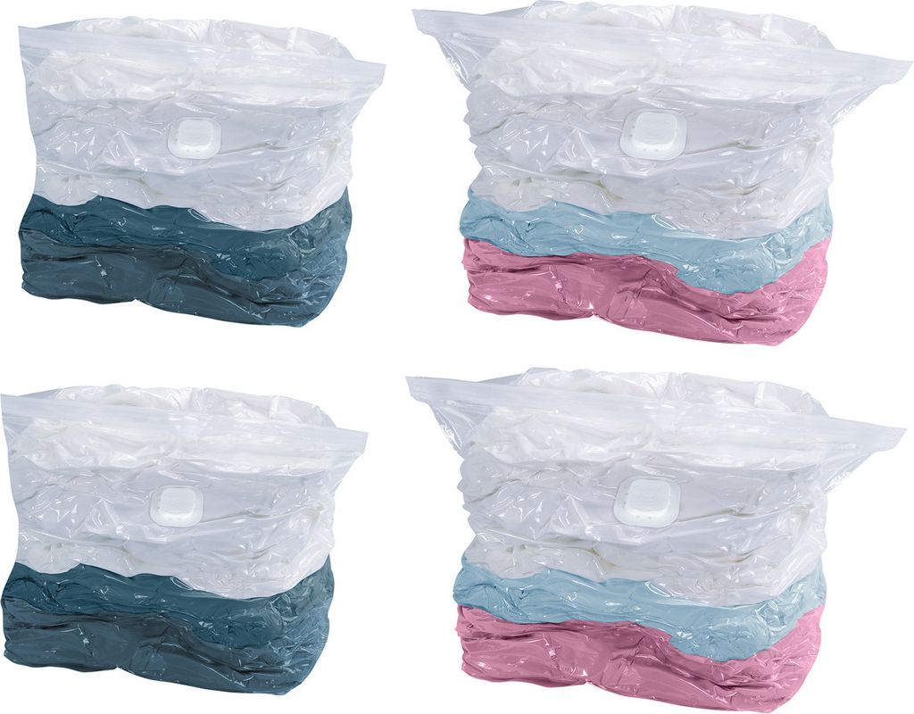 WENKO 4er Set Vakuum Beutel CUBE Textil Kleider Produktbild 