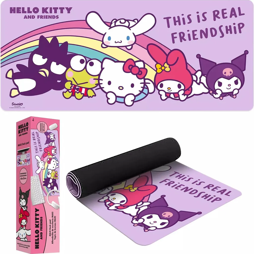 Desk Mat Hello Kitty & Friends - Tappetino Gaming Rosa Pastello Premium