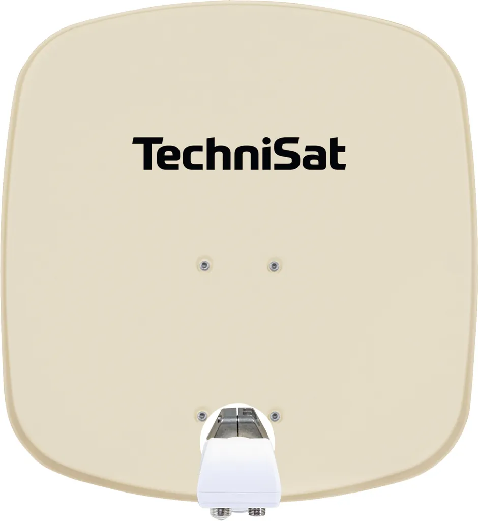 TechniSat DigiDish 45 Twin beige en aluminium avec support mural complet