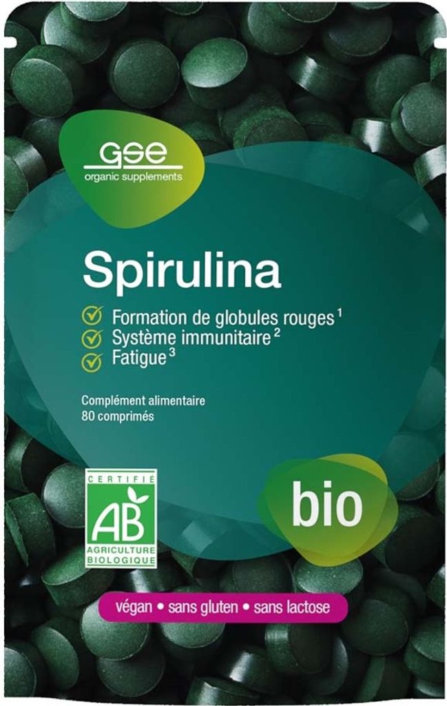 Gse Spirulina 500 mg organiczne tabletki Naturland 80 Zdjęcie produktu 