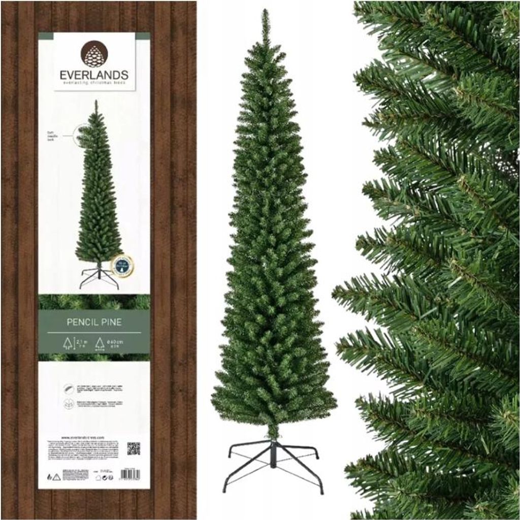 Künstlicher Tannenbaum groß schmal auf Ständer 210cm Produktbild 