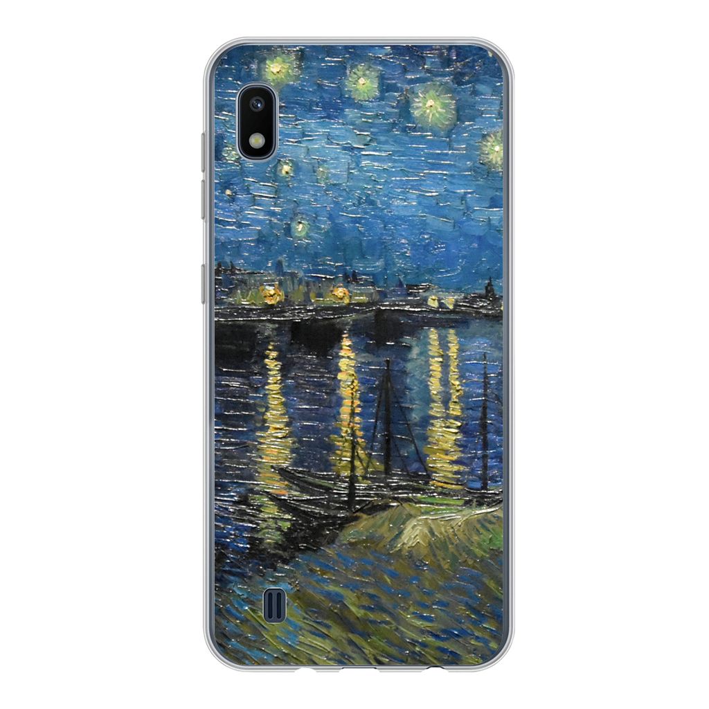 MuchoWow Handyhülle Schutzhülle Hülle für Samsung Galaxy A10 Sternennacht über der Rhone - Van Gogh - Kunst Silikon Softcase Handy Hülle - ...