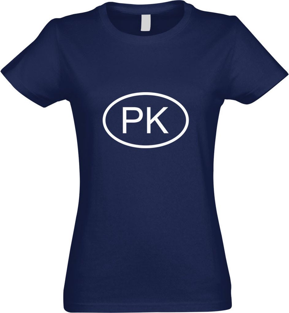 Kiwistar - T-Shirt tailliert - Damen - Navy - Pakistan PK - mit Motiv Bedruckt - Funshirt Design - Sport - Freizeit - Damen - L