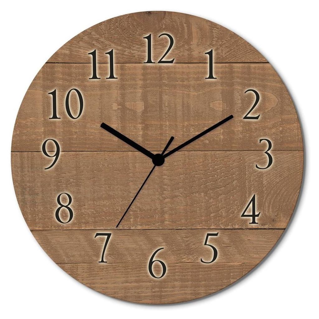 ARTland Holz Wanduhr Quarzuhr - schwarzer Zeiger Holz dunkel Größe: 30x30 cm