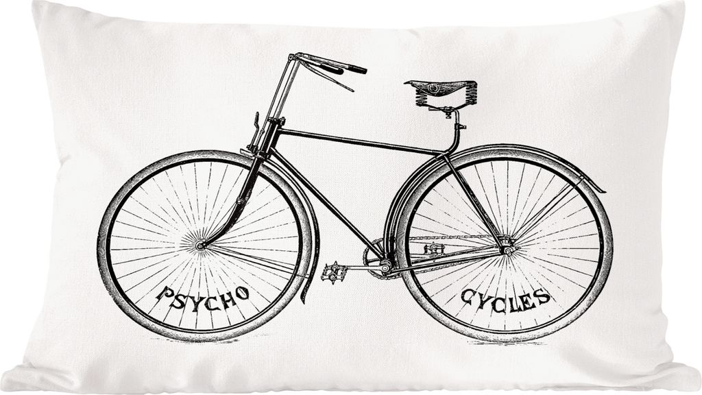 MuchoWow Zierkissen Sofakissen Wohnzimmer Dekokissen 50x30 cm Retro - Fahrrad - Sattel - Wohnzimmerdekoration - Polster mit Photo