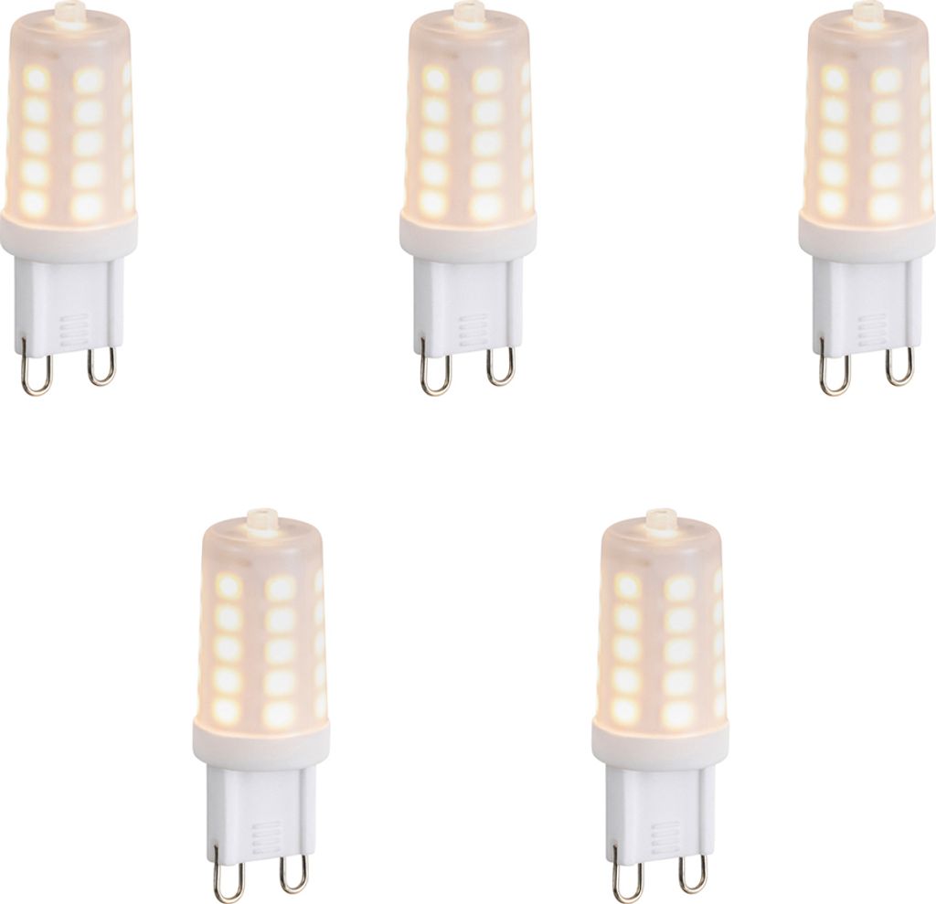 LUEDD 5er Set dimmbarer G9 LED-Lampen Opal 1,2W 100lm 2200K