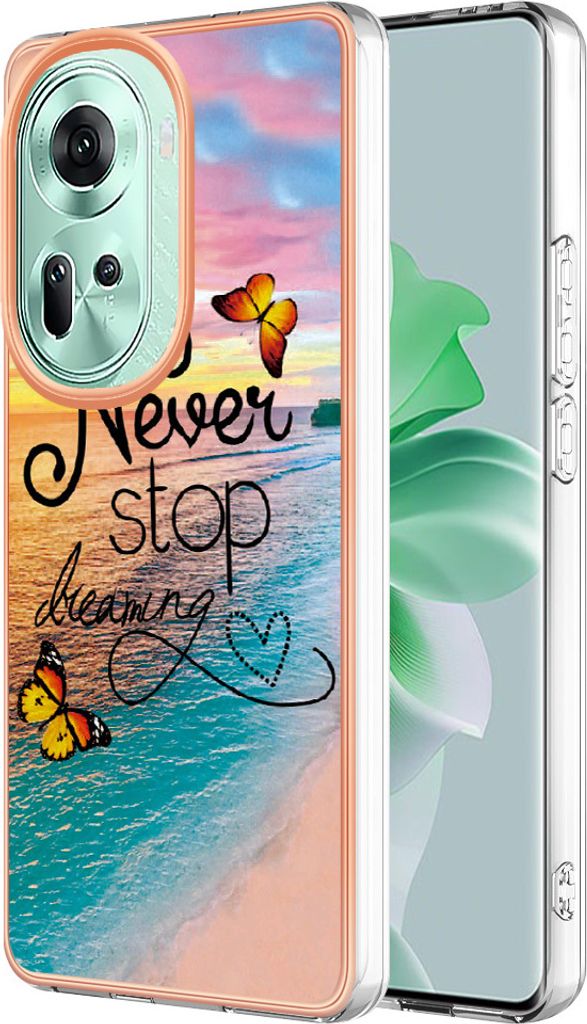 Hülle für Oppo Reno11 5G Muster TPU Silikon Stoßdämpfer Bumper Schutzhülle Gold