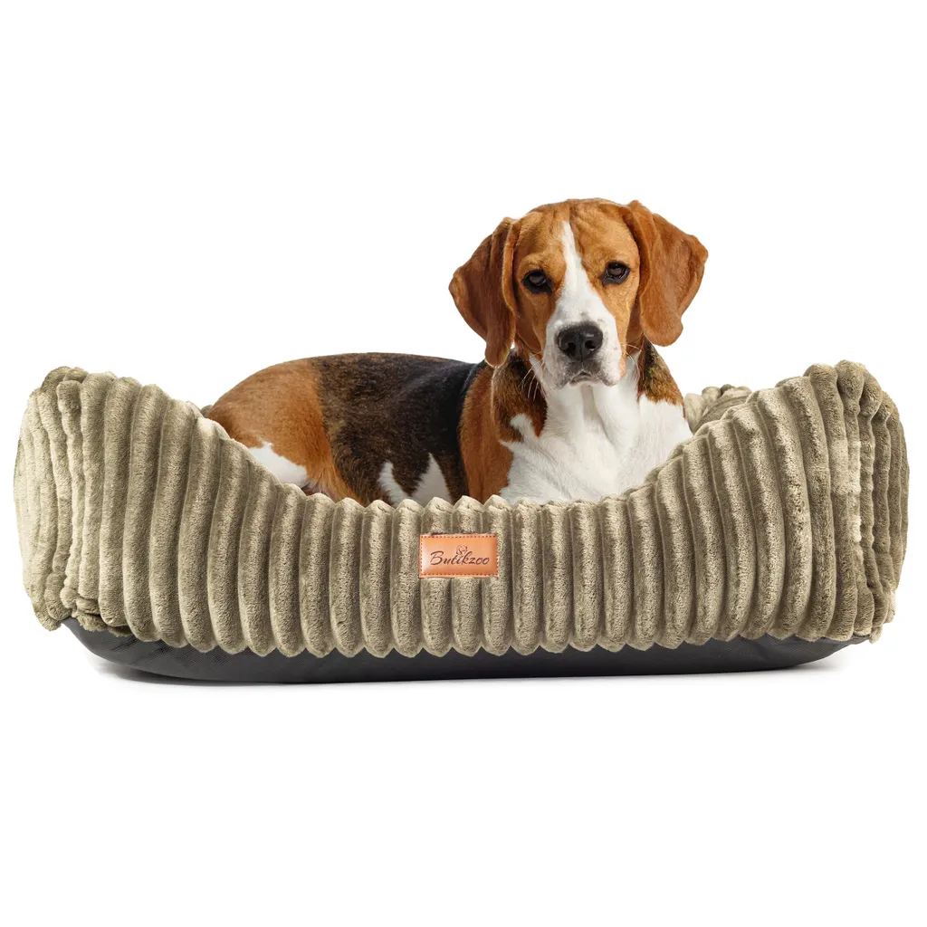 Cuccia Cani Boutique ZOO S 75x65 Verde Oliva | Look Scamosciato Lavabile - 1