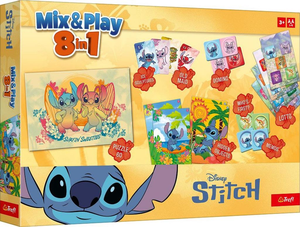 Mix & Play 8-in-1 Stitch Gesellschaftsspiel in einer Produktbild 