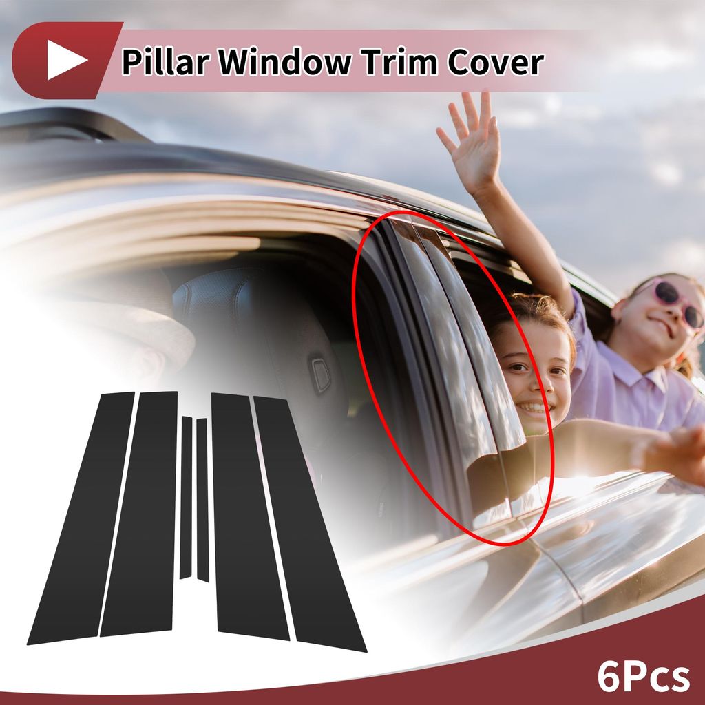 Türpfosten Fensterleiste Anti Kratzer Aufkleber Pfosten Abdeckung für Cadillac CTS 2014-2021 Schwarz Vorne Hinten Links Rechts 6 Stück