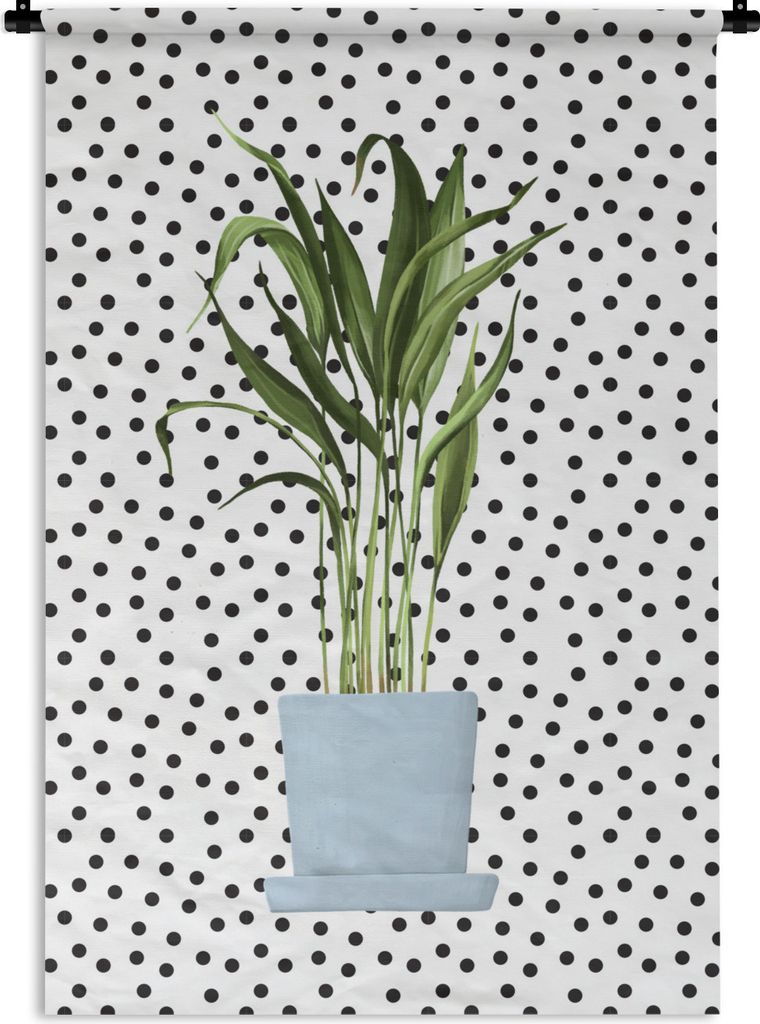 MuchoWow Wandteppich Wandbehang Pflanzen - Pflanzgefäß - Dots 120x180 cm Tapisserie Dekoration Wandtuch - Schlafzimmer - Dekorationen für das ...