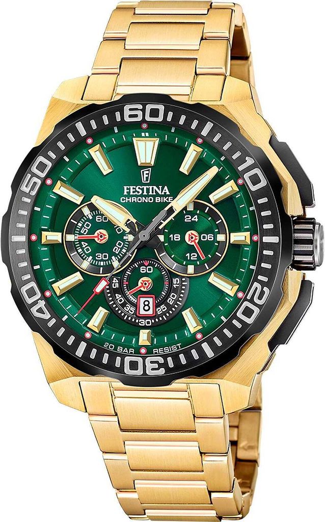 Festina Herrenuhr Chrono Bike Armbanduhr Edelstahl gold UF20727/2