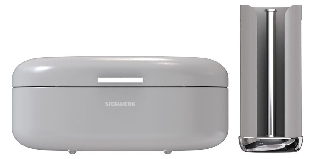 SIEGWERK Kombiangebot Brotkasten PANEA L & Rollenhalter Shadow Rock