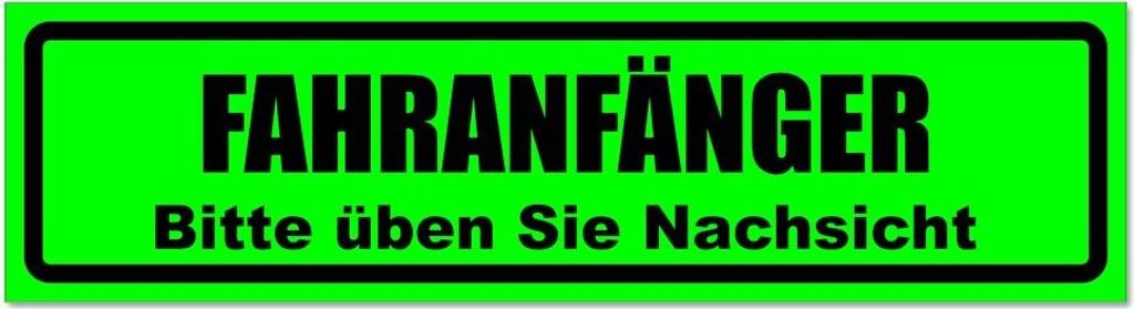Kiwistar - Autoaufkleber - Grün - Schwarz - 30 x 8 cm - Fahranfänger. Bitte üben Sie Nachsicht invertiert - Hinweis Aufkleber Sticker für Auto,...