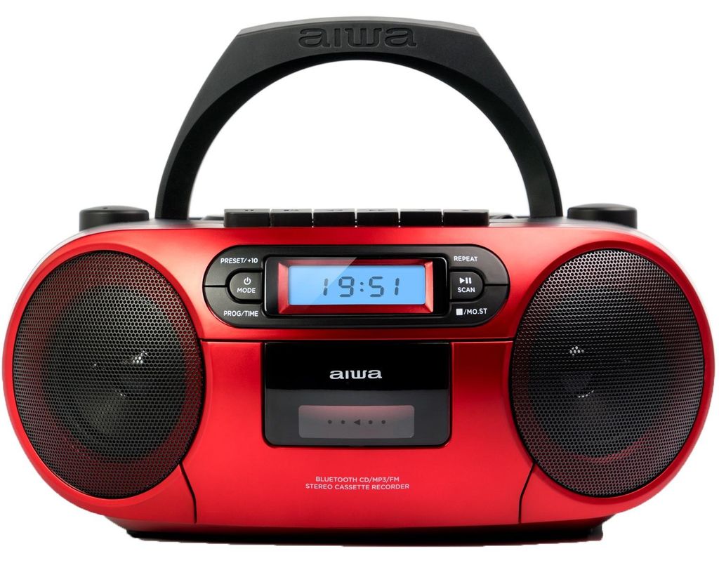 Radio cassette CD/Radio FM/Cassette/USB/BT Rouge Image du produit 