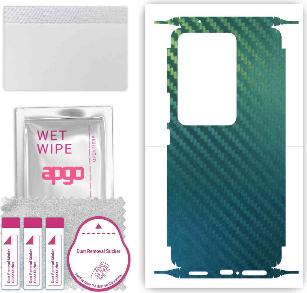 apgo Rückseite + Seiten Schutzfolie, Skin, kompatibel mit Vivo S17, Hinten Displayschutzfolie aus Vinylfolie, kratzfest, einfache Montage - Kohlen...