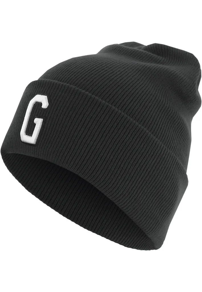 Cuffia MSTRDS Nera con Lettera - Berretto in Maglia per Inverno
