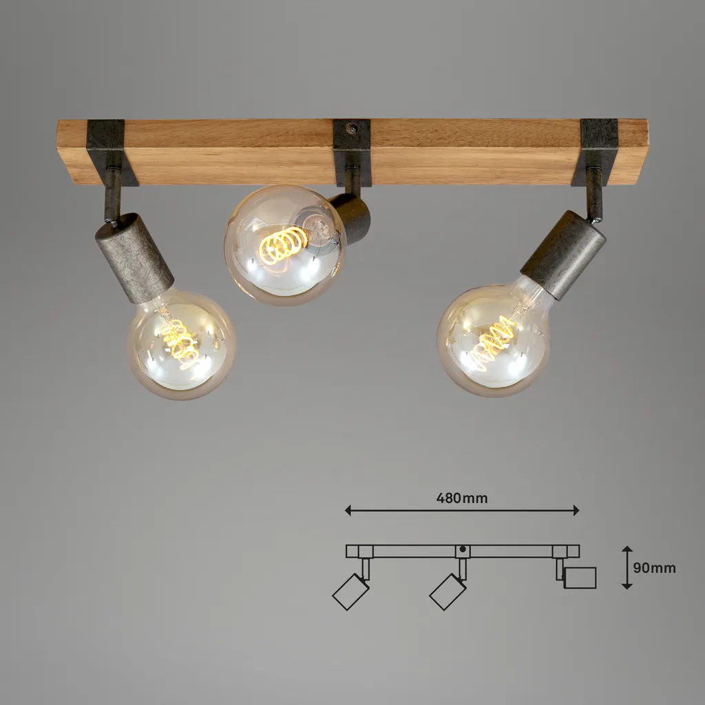Recensione Faretto Briloner 3 Luci E27: Metallo e Legno di Qualità - 7