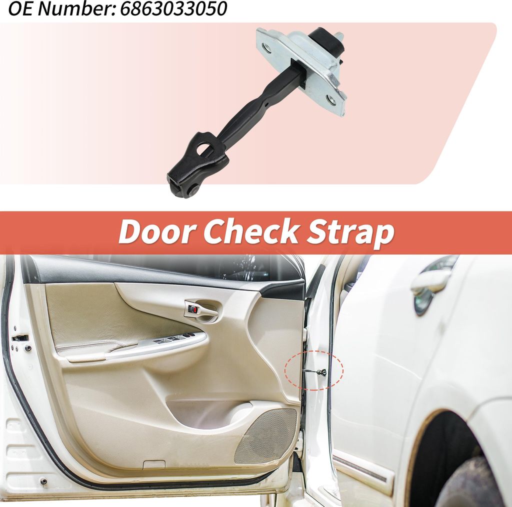 Nr.6863033050 Türbegrenzungsgurt Hinten Links/Hinten Rechts für Toyota Camry 2002-2006 Türscharnier Stopper Begrenzer 1 Stück