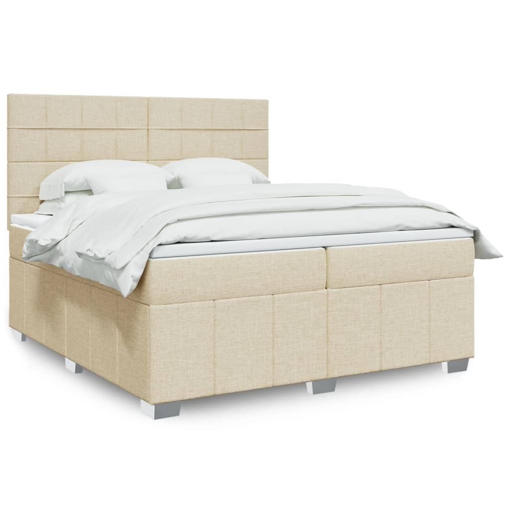 "2026 Promotion" Boxspringbett mit Matratze - Creme 200x200 cm - Stoff - Polsterbett CC15654