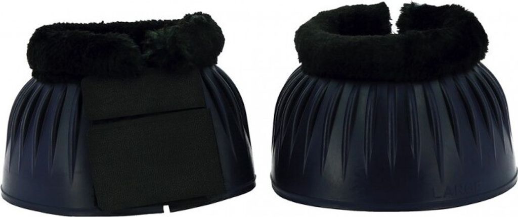 Ekkia Norton Soft Gummi Hufglocken schwarz mit synthetischem Lammfell, Größe:XL