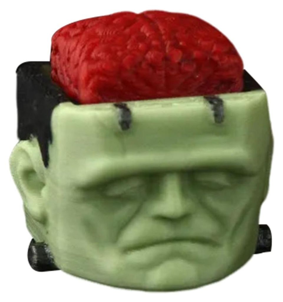 1/5 Stück Halloween-Würfelkopf-Figur, gruseliger Mini-Schädel, Kürbis, Zombie, schwarzer Katzenkopf, Harzstatue, Spielzeug, Heim-, Büro- und S...