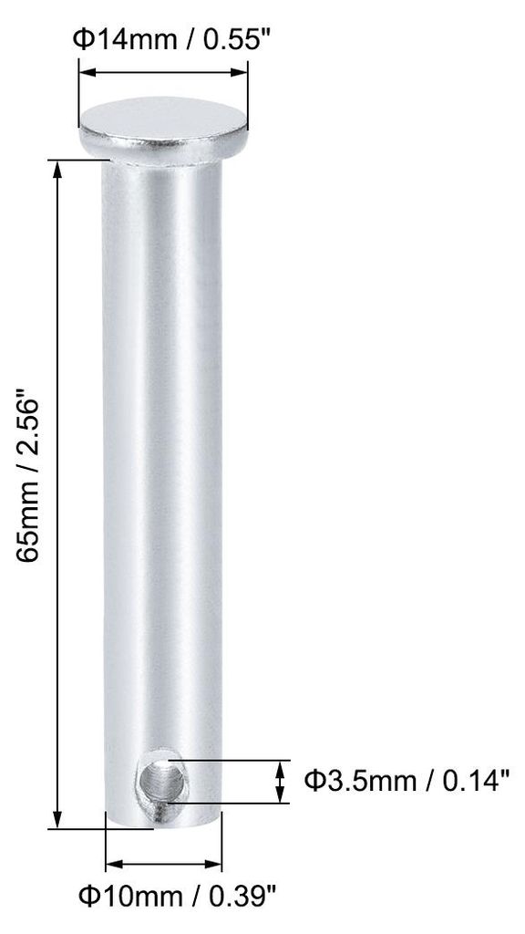4 Stš¹ck Steckbolzen Einloch Gabelkopfstifte Flachkopf Gabelbolzen, 10mm X 65mm Splintstift Verzinkung Massiver Stahl Lochbolzen