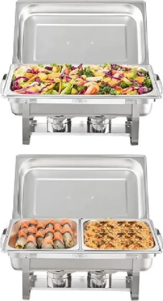 Chafing Dish Rolltop 2x 7,6L - Acciaio Inox Industriale Marrone