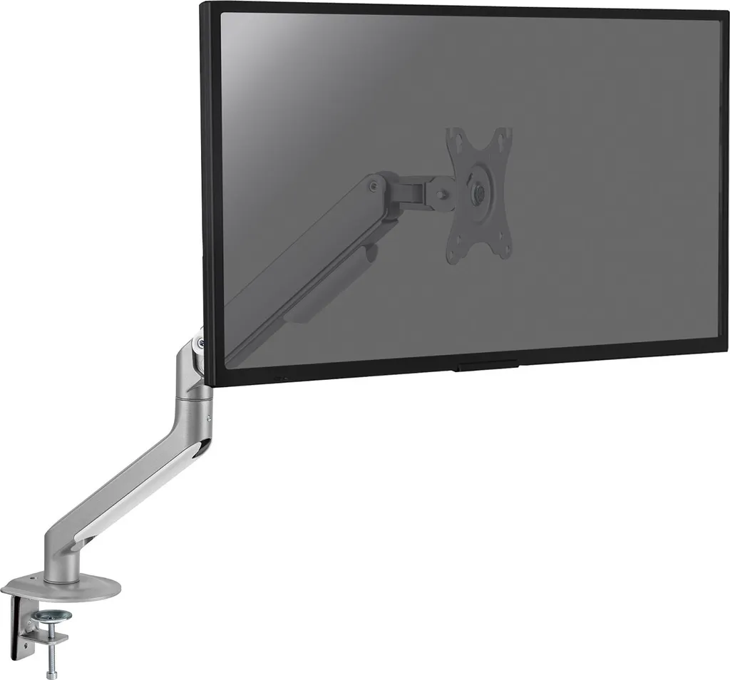 Bras de bureau ergonomique gris 17-32 pouces pour libérer espace PC