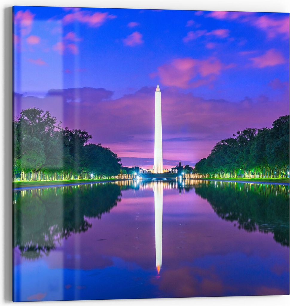 DEQORI Magnettafel Glas 50x50 cm 'Washington Monument' beschreibbar Whiteboard