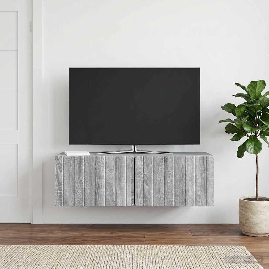Maison Exclusive - Wandmontierter TV-Schrank Graues Sonoma 98 x 41 x 30 cm