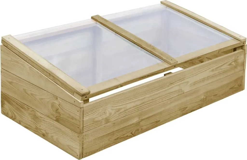 Mini serres de jardin en bois traité autoclave 100x50x35 cm par lot de 2