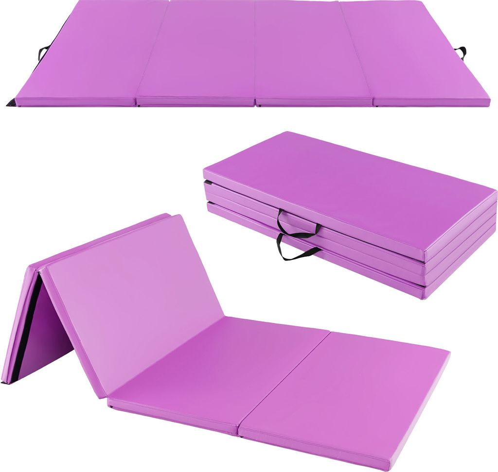 GOPLUS Turnmatte klappbar, 240x116cm Weichbodenmatte mit Tragegriffen & Klettverschlüssen, Gymnastikmatte für Gymnastik Yoga, Sportmatte Fitnessm...
