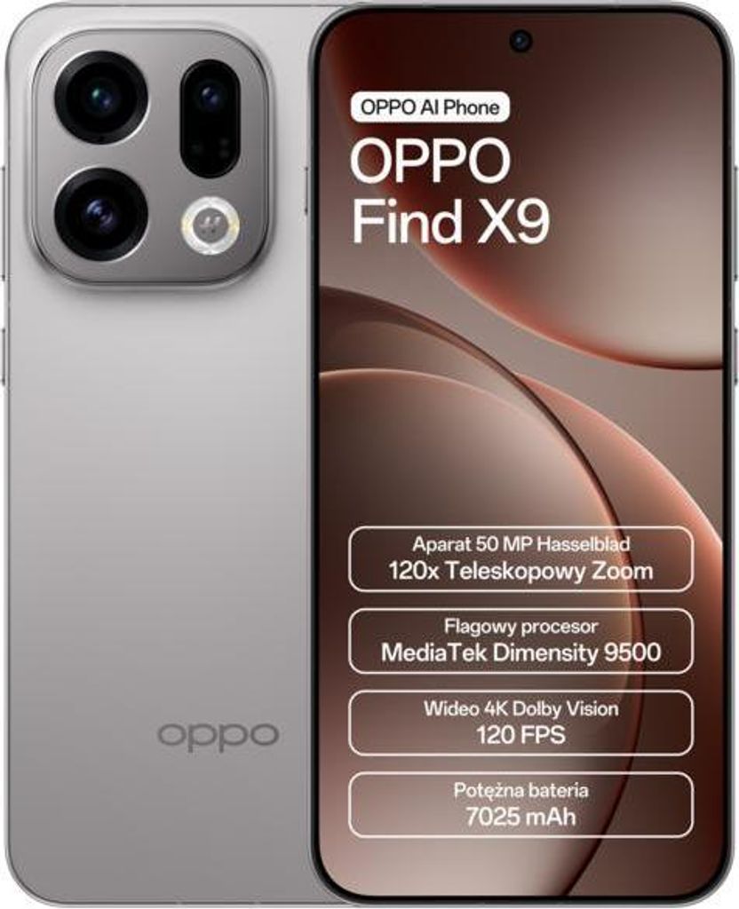 Oppo Find X9 5G 12 GB/512 GB Grau (Titanium Grey) Dual-SIM