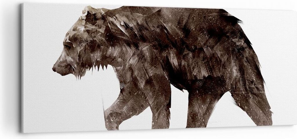 Bild auf Leinwand - Leinwandbild - Tier Abstraktion - 100x40cm - Wand Bild - Wanddeko - Wandbilder - Leinwanddruck - Bilder - Kunstdruck - Wanddeko...
