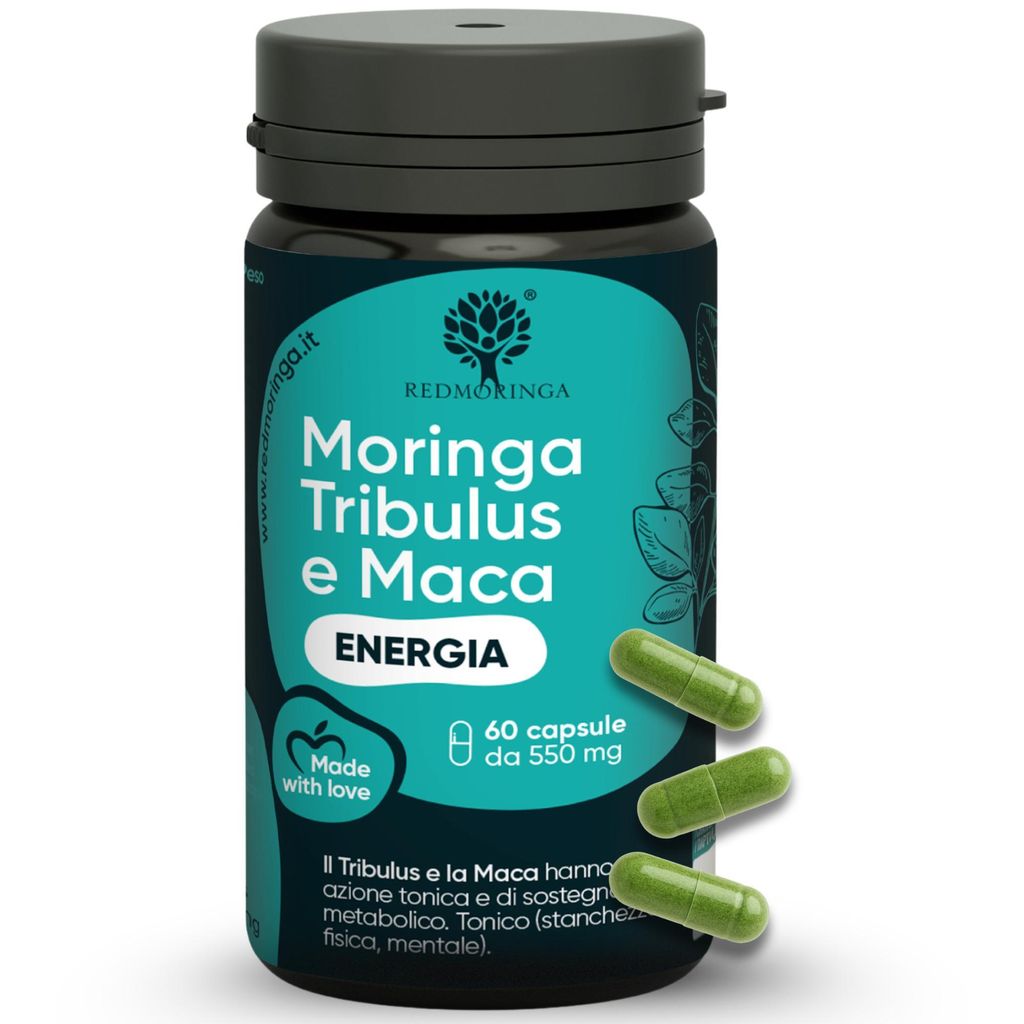 RedMoringa Tribulus Terrestris, Maca & Moringa - 90% Saponinen Kraft & Vitalität Booster - Unterstützung für Muskelaufbau & Libido | 60 Kapseln