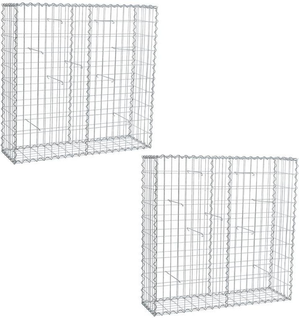 Gabionen 100 x 100 x 30 cm 2er Set Stein Korb Draht Gitter Produktbild 