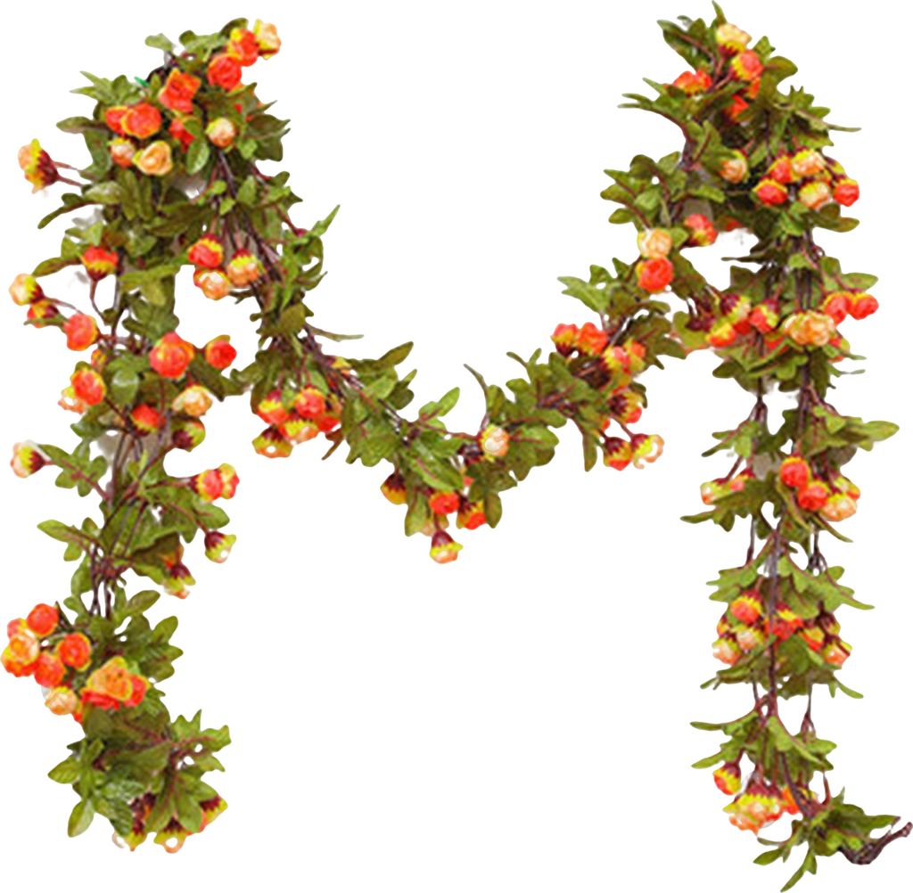 220 cm gefälschte Blumenreben nicht verdorren dekorativen künstlichen Rosenblumen Vine DIY Hochzeit Girlandzubehör für das tägliche Leben-Orange
